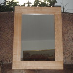 Arts and Crafts style white oak mirror